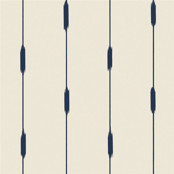 Papel pintado ikat azul con efecto textil · Caselio Blue Shades 107776010