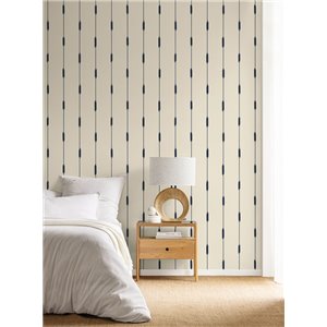 Papel pintado ikat azul con efecto textil 2