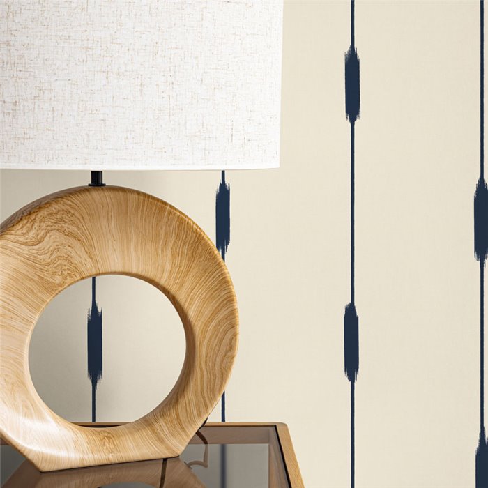 Blue ikat wallpaper with textile effect · Caselio Blue Shades 107776010