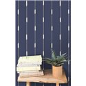 Ikat-Tapete in Nachtblau mit vertikalen Linien · Caselio Blue Shades 107776110