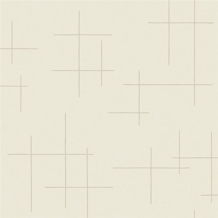 Papel pintado de líneas cruzadas beige con aspecto textil · Caselio Blue Shades 107521100