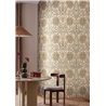 Wallpaper large stylized flowers in beige · Casamance Isadora 70370100