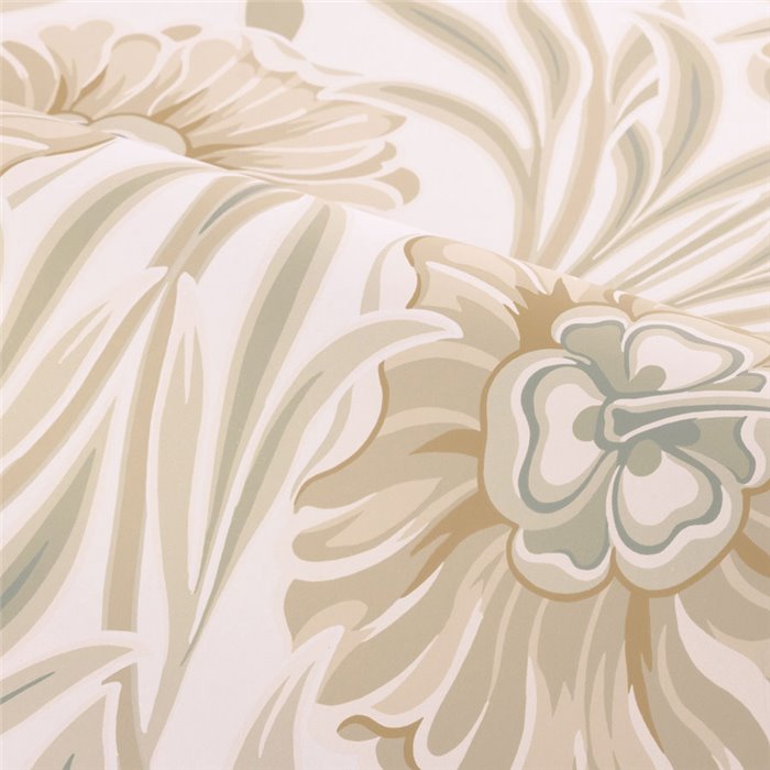 Papel pintado flores grandes stylizadas beige · Casamance Isadora 70370100