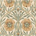 Papel pintado floral clásicas grandes beige y azul · Casamance Isadora 70370202