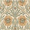 Papel pintado floral clásicas grandes beige y azul
