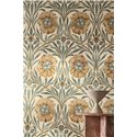 Papel pintado floral clásicas grandes beige y azul · Casamance Isadora 70370202