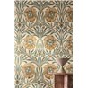 Papel pintado floral clásicas grandes beige y azul · Casamance Isadora 70370202