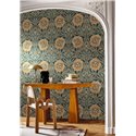 Wallpaper large retro floral green and blue · Casamance Isadora 70370304