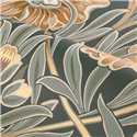 Wallpaper large retro floral green and blue · Casamance Isadora 70370304