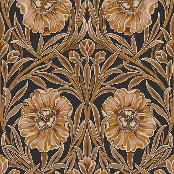 Tapete große goldene metallische Blumen · Casamance Isadora 70370406