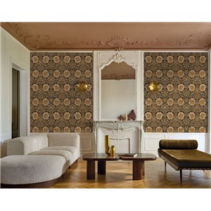 Wallpaper large metallic gold flowers 2