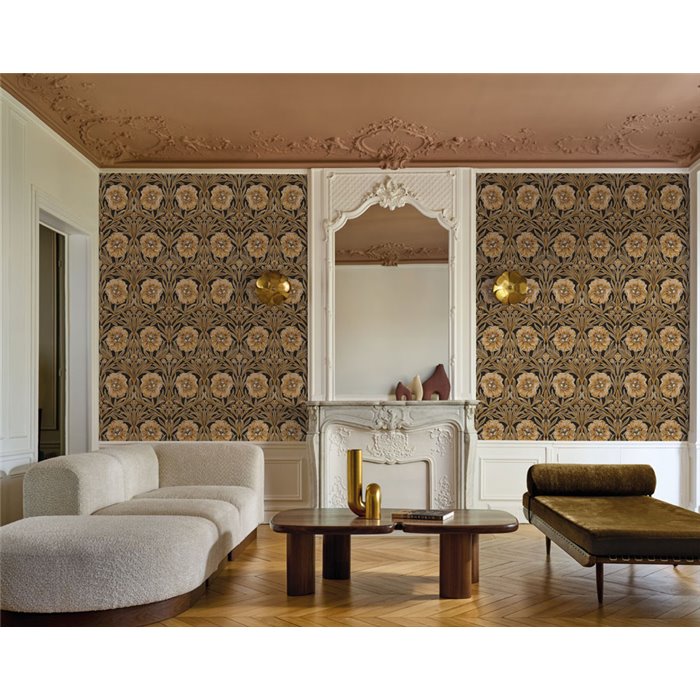 Wallpaper large metallic gold flowers · Casamance Isadora 70370406