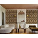 Papel pintado flores grandes dorado metálico · Casamance Isadora 70370406