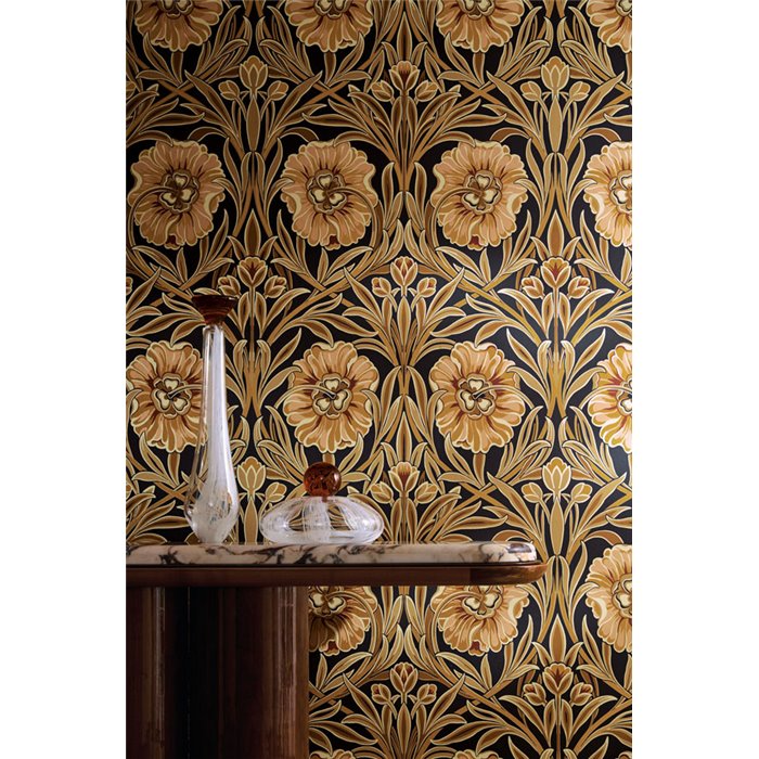 Tapete große goldene metallische Blumen · Casamance Isadora 70370406