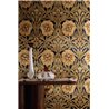 Papel pintado flores grandes dorado metálico · Casamance Isadora 70370406
