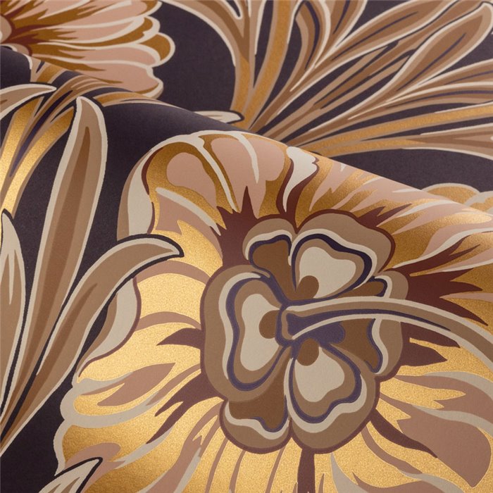 Wallpaper large metallic gold flowers · Casamance Isadora 70370406