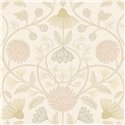 Classic floral wallpaper in beige with metallic finish · Casamance Isadora 70450508