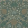 Floral green metallic effect wallpaper