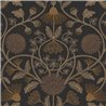 Papel pintado floral elegante dorado y negro
