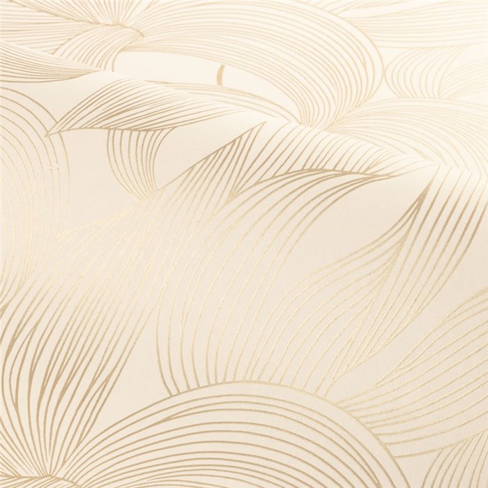 Modern floral wallpaper in metallic beige · Casamance Isadora 70681426