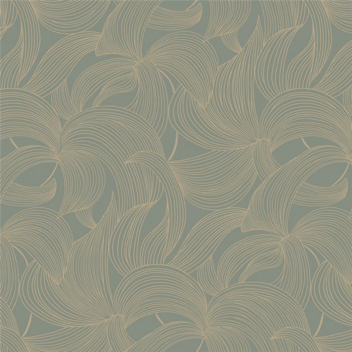 Metallic grey and gold floral wallpaper · Casamance Isadora 70681630