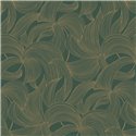 Papel pintado floral metálico verde elegante · Casamance Isadora 70681732