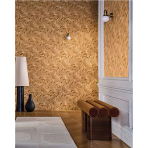 Papel pintado floral dorado elegante 2