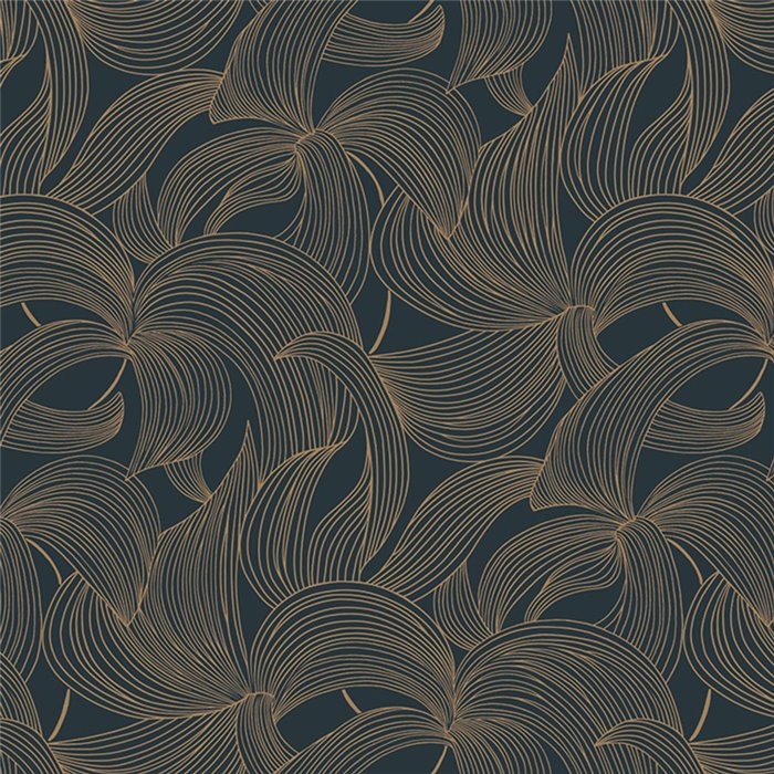 Papel pintado floral dorado metalizado elegante · Casamance Isadora 70681936