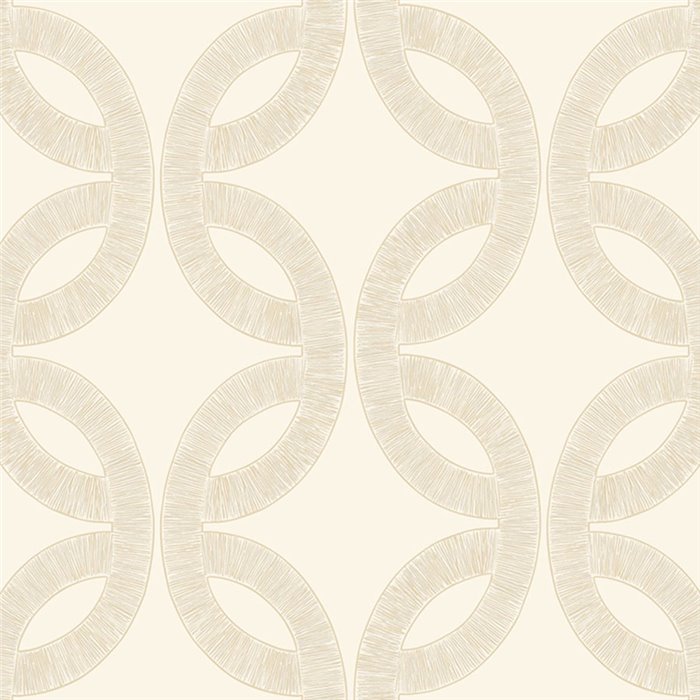 Papel pintado geométrico beige y dorado · Casamance Isadora 70692038