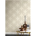 Papel pintado geométrico beige y dorado · Casamance Isadora 70692038
