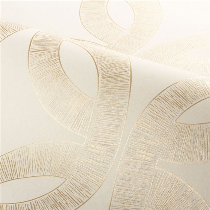 Geometric beige and gold wallpaper · Casamance Isadora 70692038