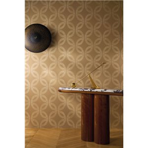 Papel pintado geométrico beige con relieve 2