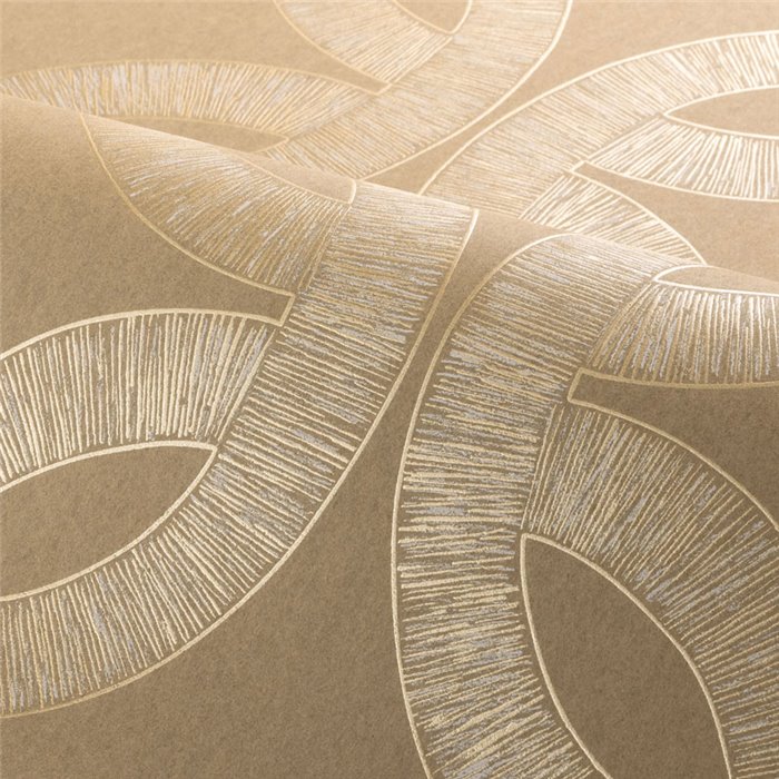 Papel pintado geométrico beige con relieve · Casamance Isadora 70692140