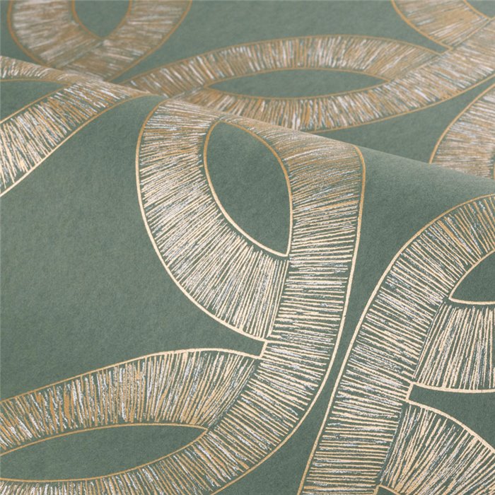 Metallic geometric green wallpaper · Casamance Isadora 70692242