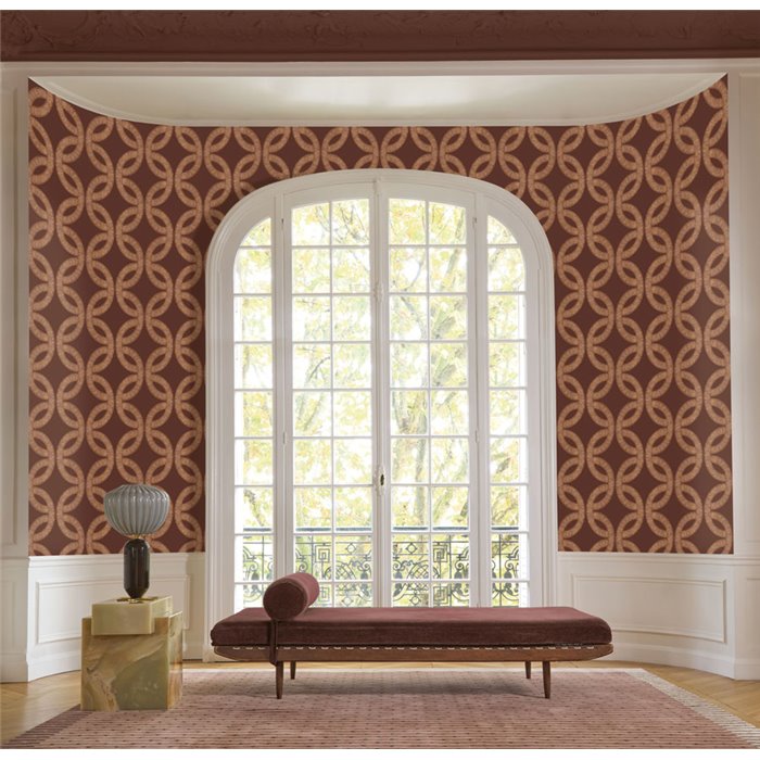 Geometrische Tapete in Braun-Metallik · Casamance Isadora 70692344