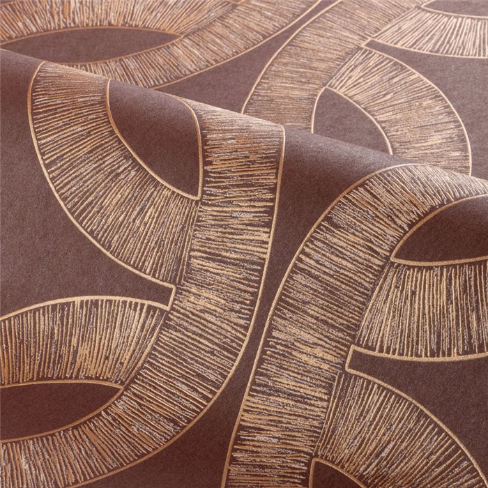 Papier peint géométrique marron métallique · Casamance Isadora 70692344