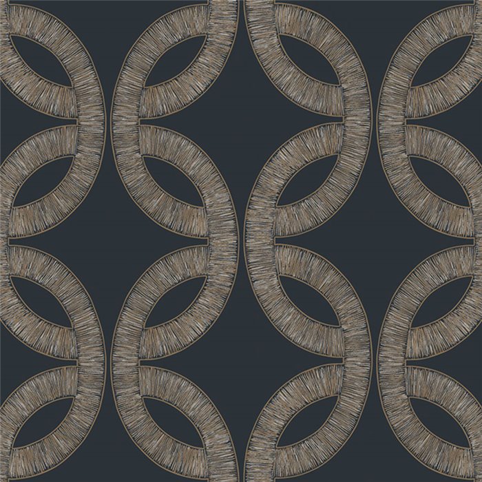 Golden and Dark Blue Geometric Wallpaper · Casamance Isadora 70692446