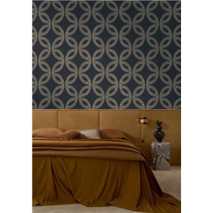 Golden and Dark Blue Geometric Wallpaper 2