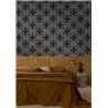 Golden and Dark Blue Geometric Wallpaper · Casamance Isadora 70692446