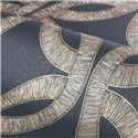 Goldene und dunkelblaue geometrische Tapete · Casamance Isadora 70692446