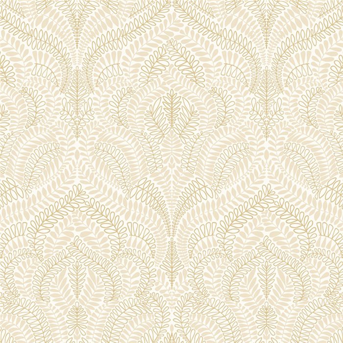 Papier peint arabesque texturé beige et doré · Casamance Isadora 75821018