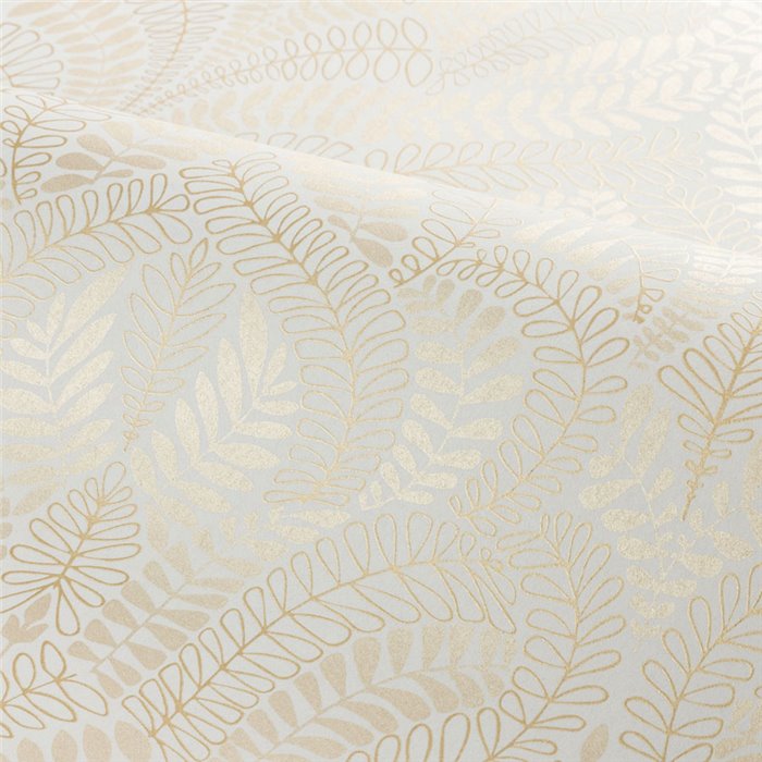 Beige and gold textured arabesque wallpaper · Casamance Isadora 75821018