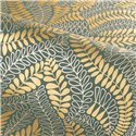 Papier peint vert métallique Art Déco à feuilles dorées · Casamance Isadora 75821222