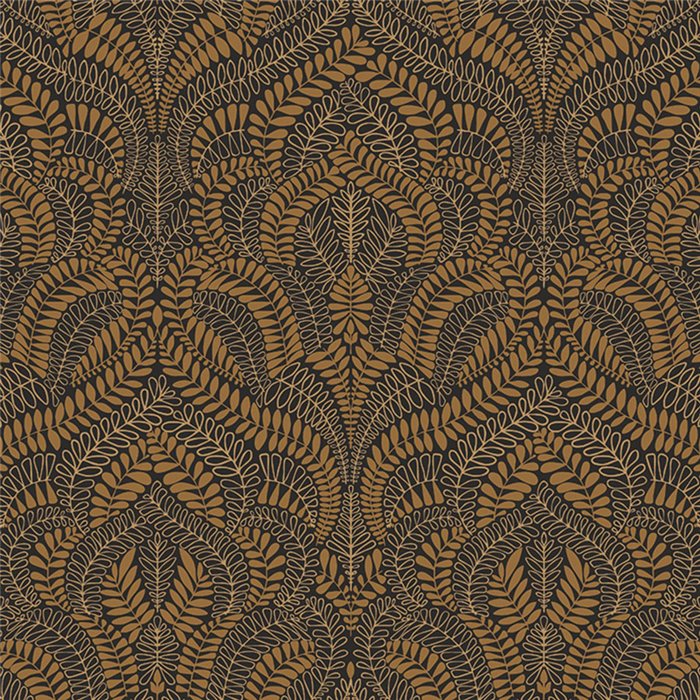 Papel pintado arabesco dorado y negro · Casamance Isadora 75821324