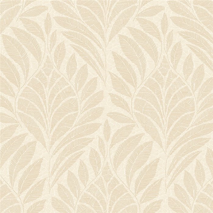 Metallic stylized leaf wallpaper in beige · Casamance Isadora 74772548