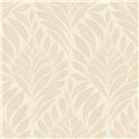 Metallische Tapete mit stilisierten Blättern in Beige · Casamance Isadora 74772548