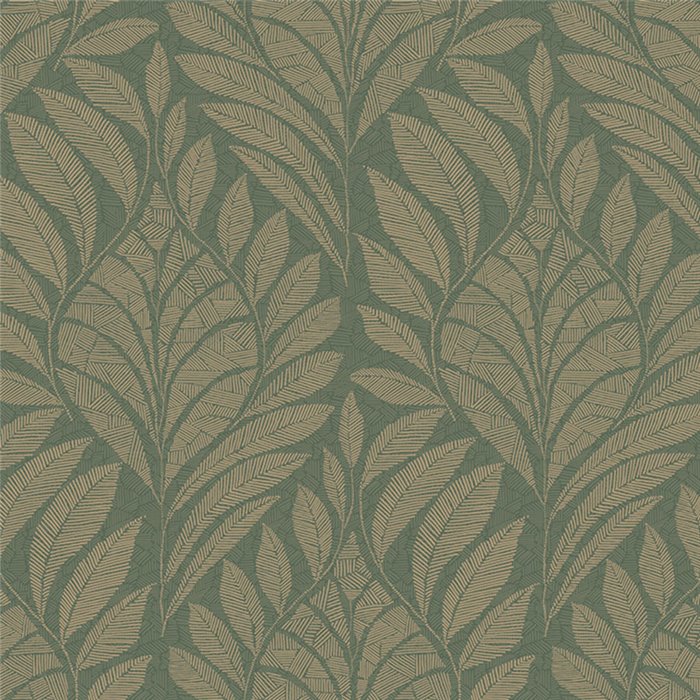 Papier peint art déco à feuilles vertes et dorées · Casamance Isadora 74772752