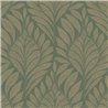 Art deco wallpaper with green and gold leaves