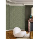 Art-Déco-Tapete mit grünen und goldenen Blättern · Casamance Isadora 74772752