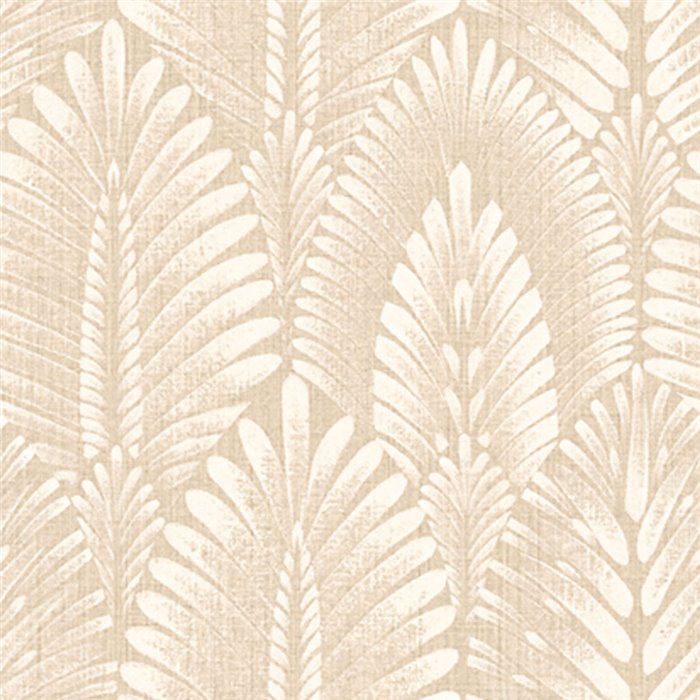 Textured beige palmette wallpaper · Casamance Lanzea 75470610